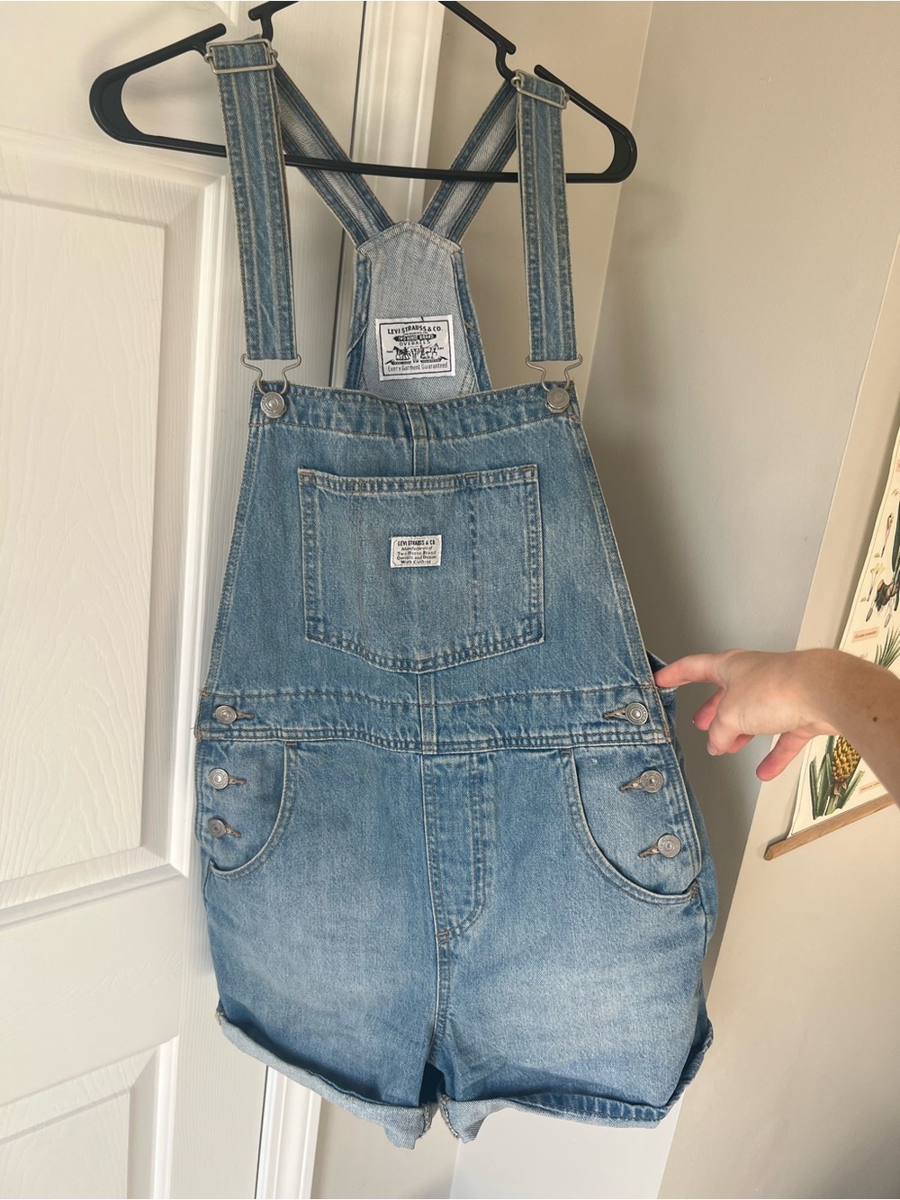 Levi’s Light Blue Denim Short Overalls